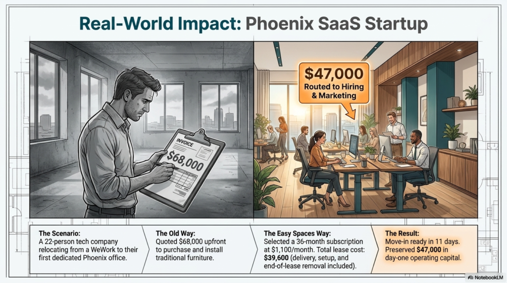 Modernofficeeconomicsslide6 Don't buy office furniture use it to hire staff